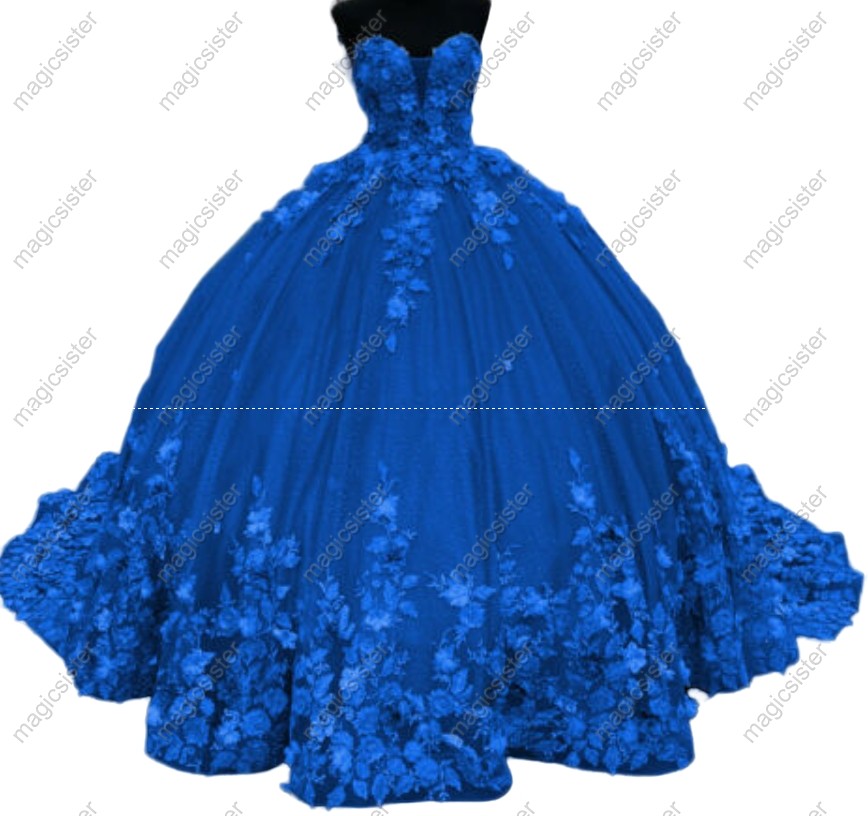 Hot Sale 3D Flower Lace Quinceanera Dress