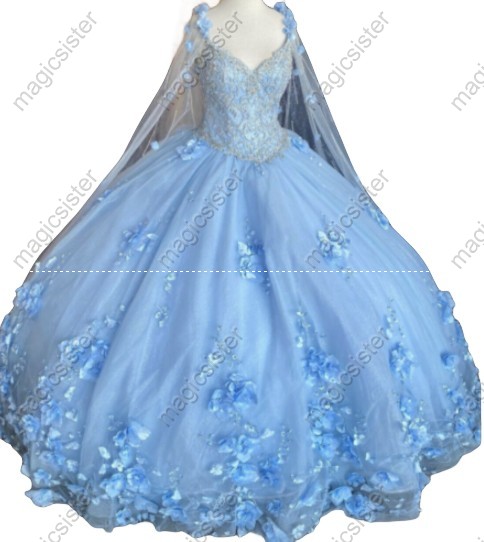 Luxury Factory Wholesale 3D Flower Quinceanera Dress