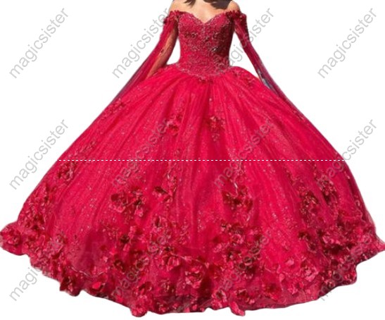 Luxury Factory Wholesale 3D Flower Quinceanera Dress