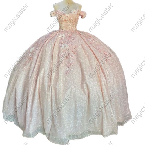 Factory Wholesale Customized 3D Floral Quinceanera Dress