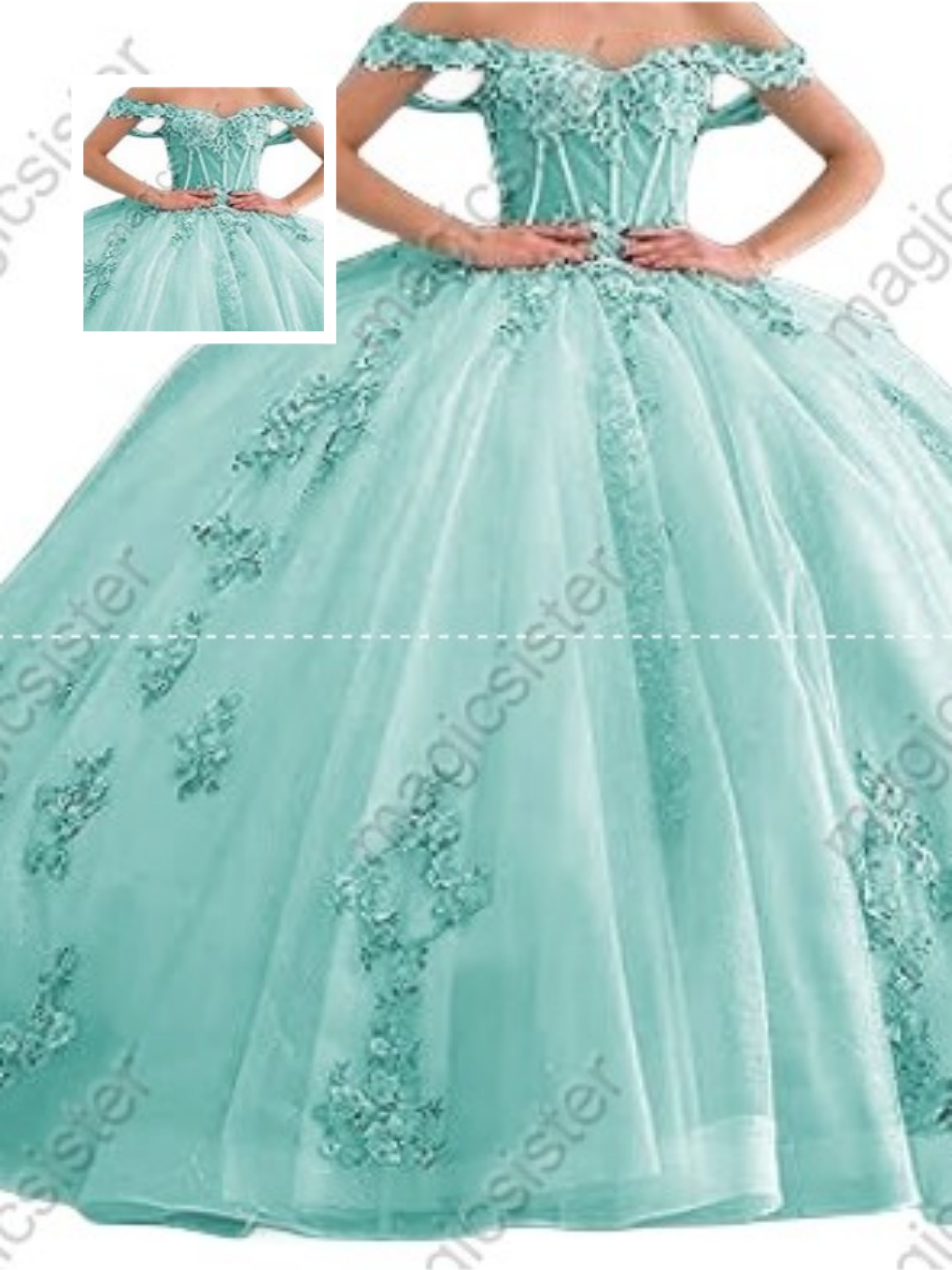 Factory Wholesale Instock 3D embroidered multi color flower lace Quinceanera Dress