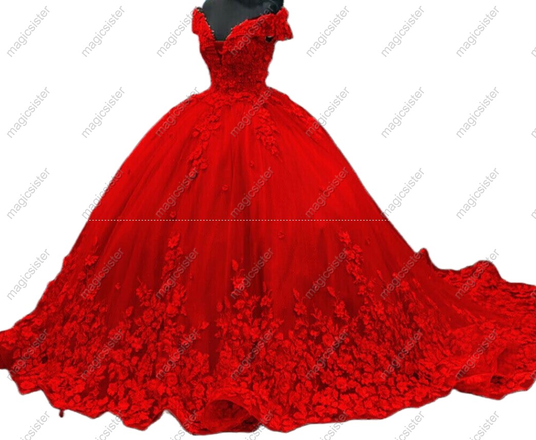 Hot Sale 3D Flower Lace Quinceanera Dress