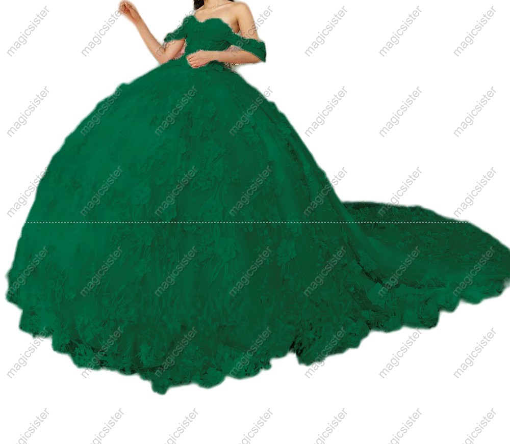 Luxury Factory Wholesale 3D Flower Quinceanera Dress