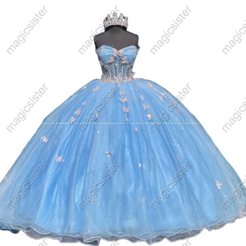 Topselling Factory Wholesale Princess Butterfly Quinceanera Dress