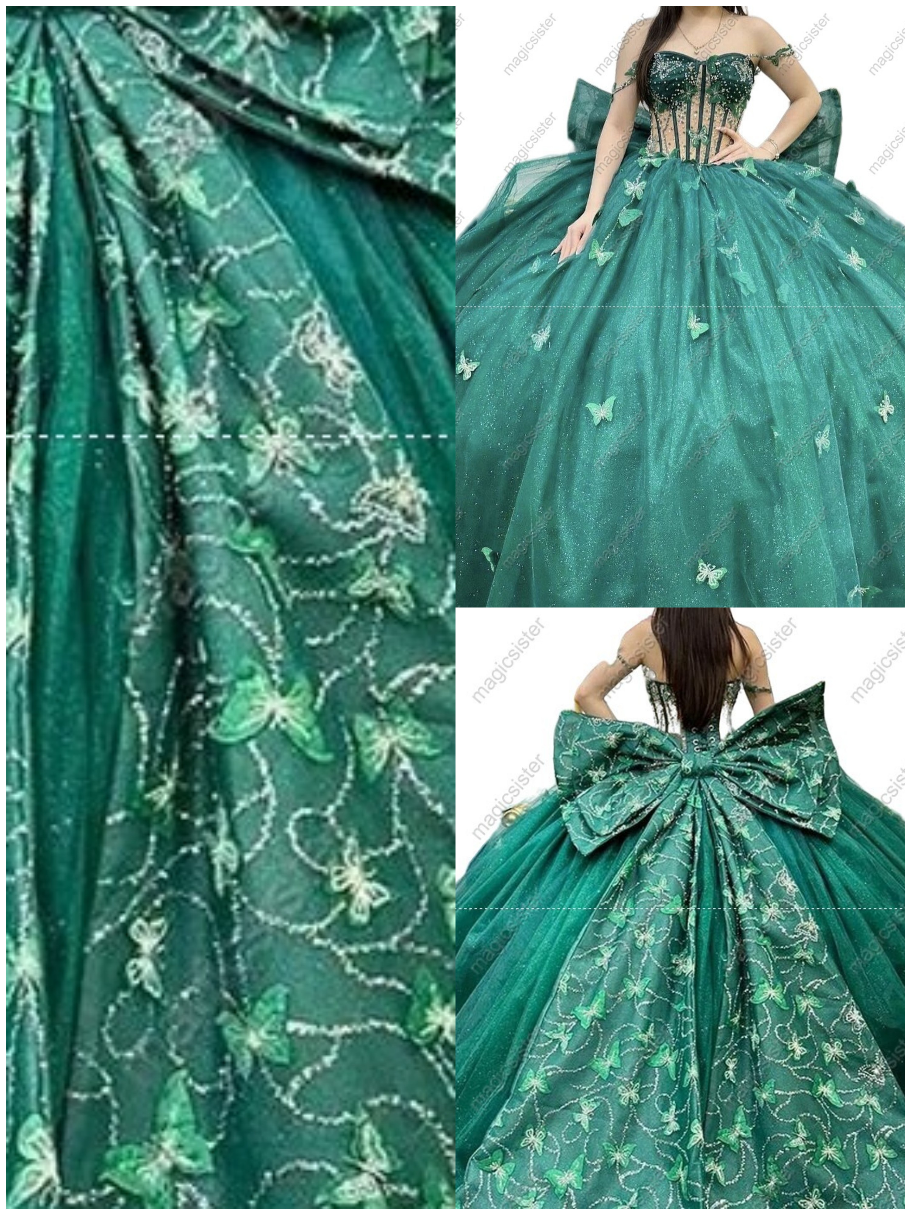 Topselling Factory Wholesale Princess Butterfly Quinceanera Dress