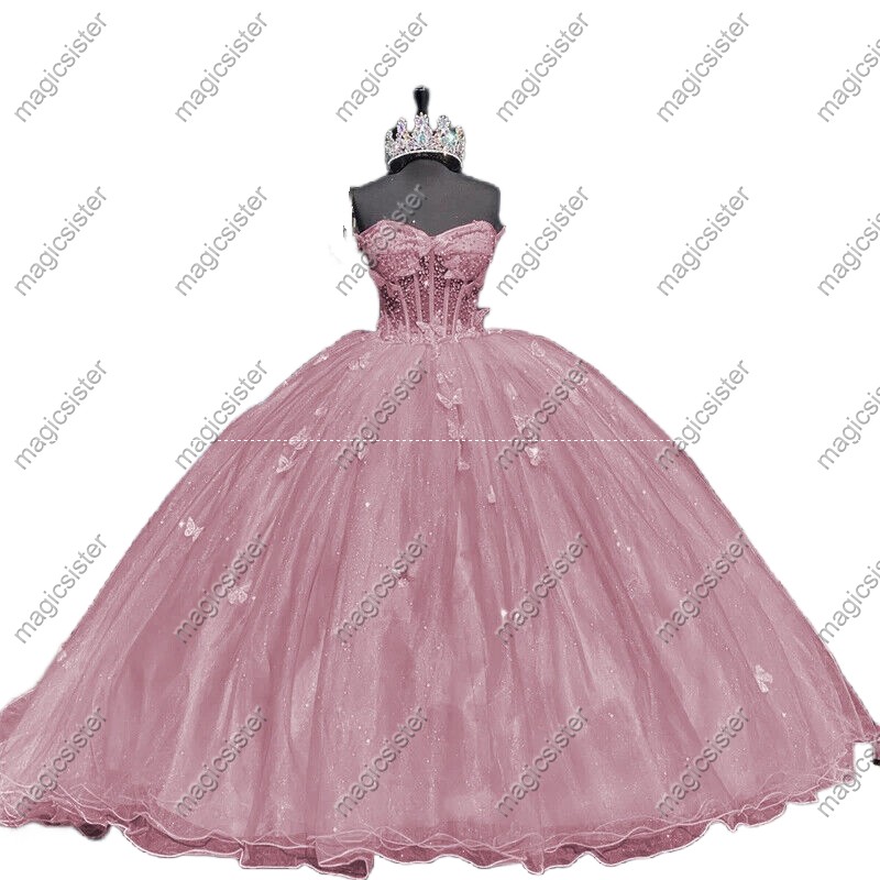 blush Topselling Factory Wholesale Princess Butterfly Quinceanera Dress