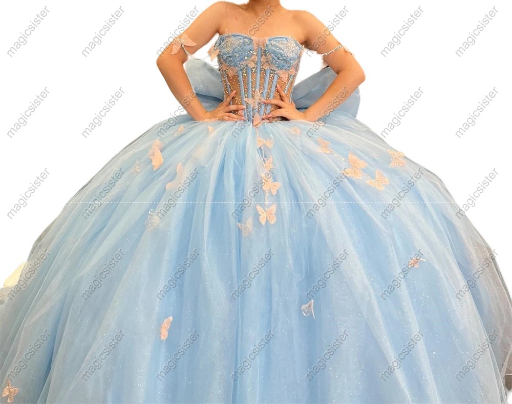 Topselling Factory Wholesale Princess Butterfly Quinceanera Dress