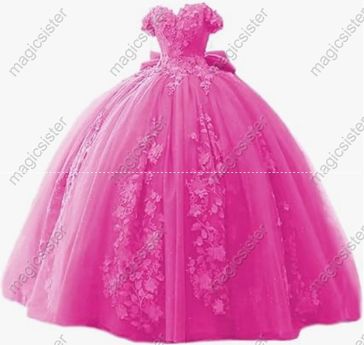 Factory Wholesale 3D Pearls Embroidered Floral Quinceanera Dress