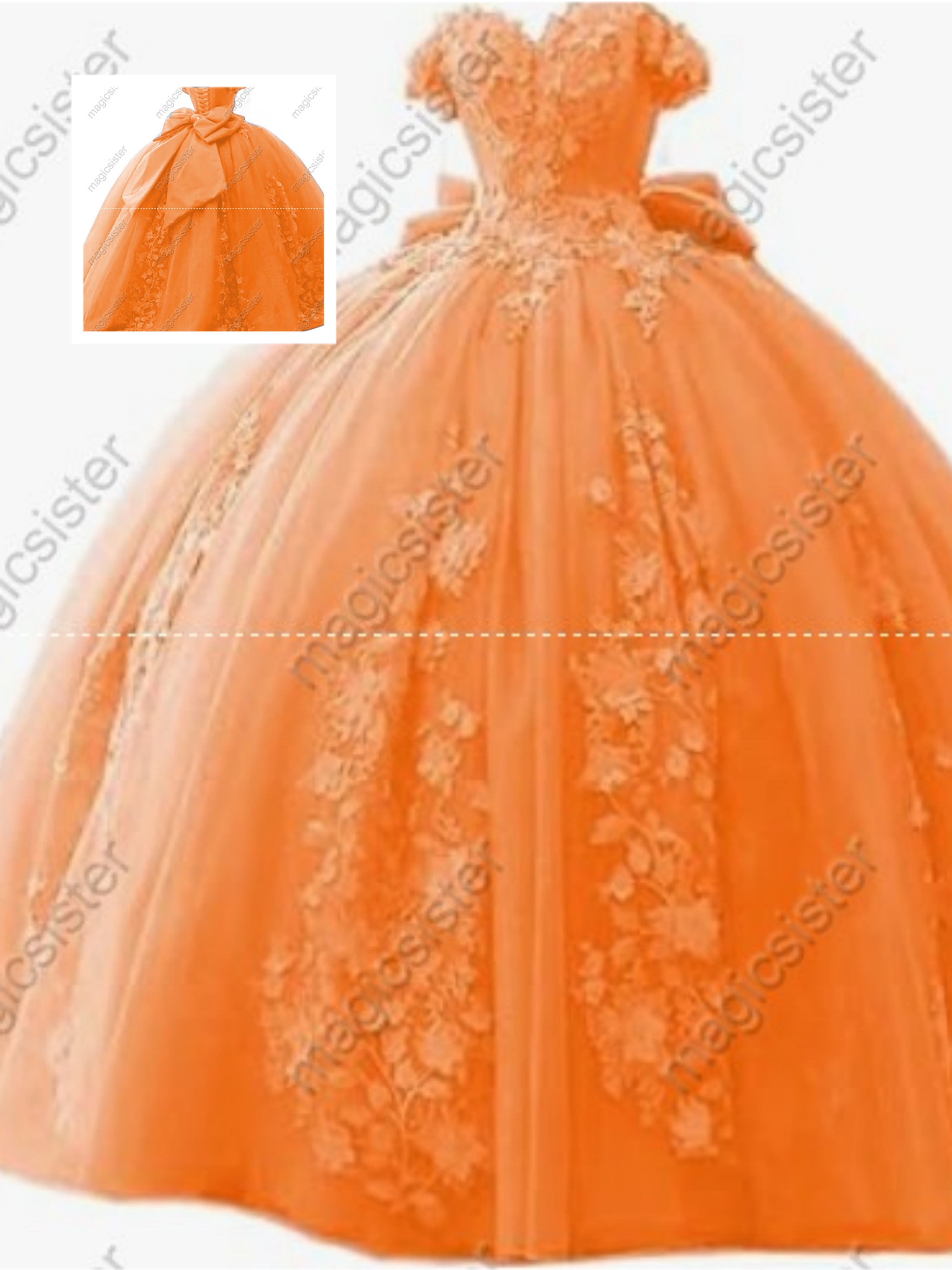 Factory Wholesale 3D Pearls Embroidered Floral Quinceanera Dress