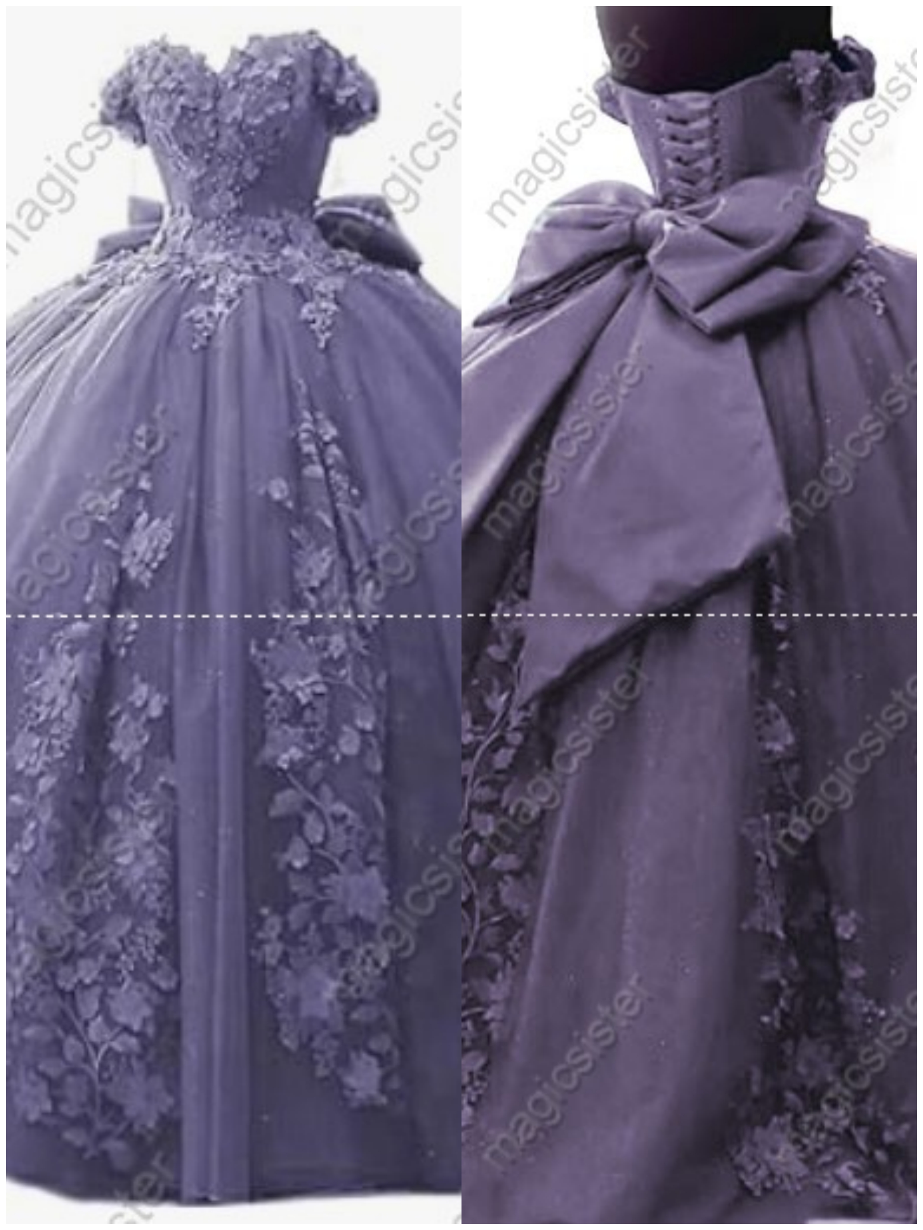 Factory Wholesale 3D Pearls Embroidered Floral Quinceanera Dress