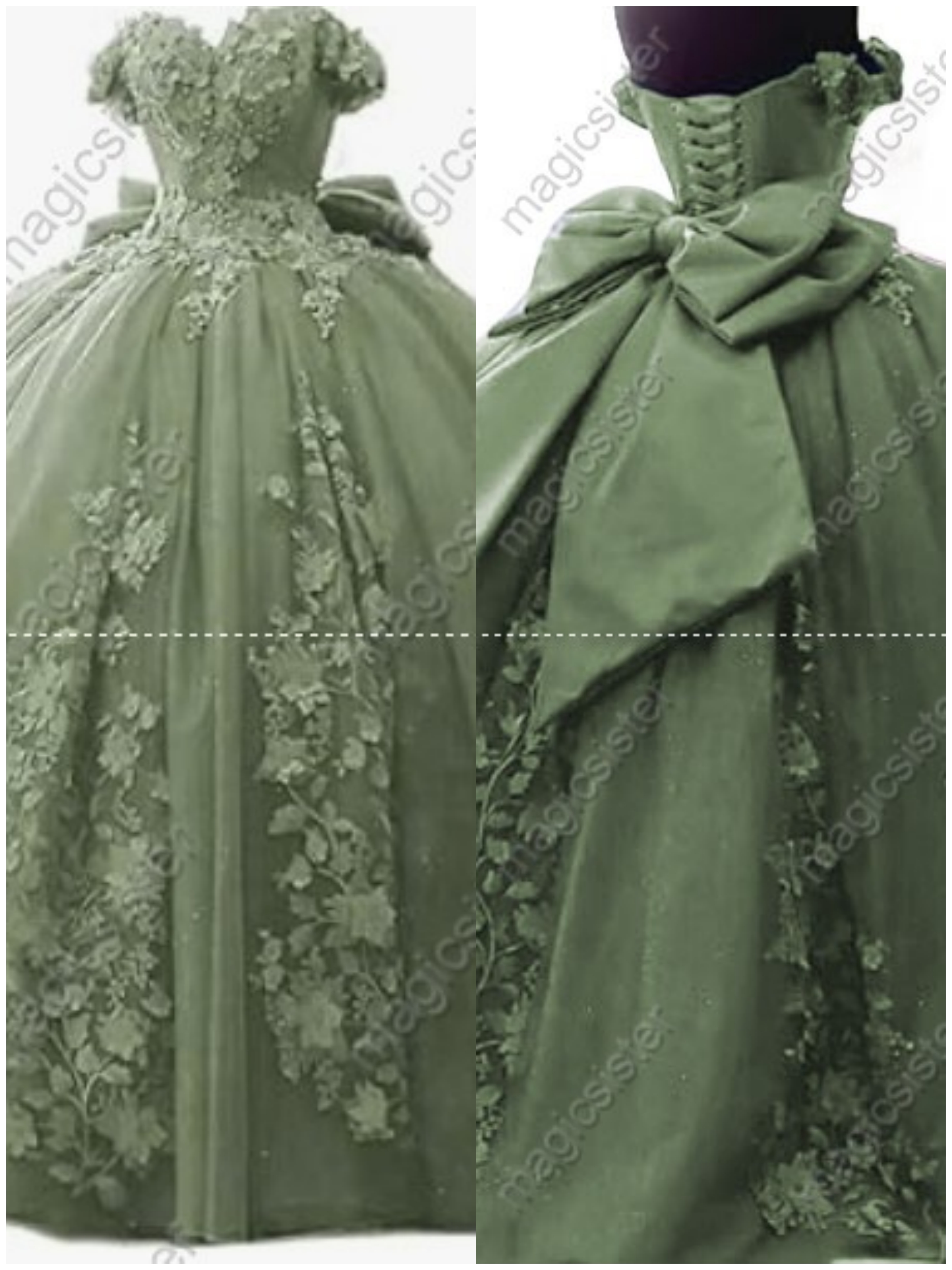 Factory Wholesale 3D Pearls Embroidered Floral Quinceanera Dress