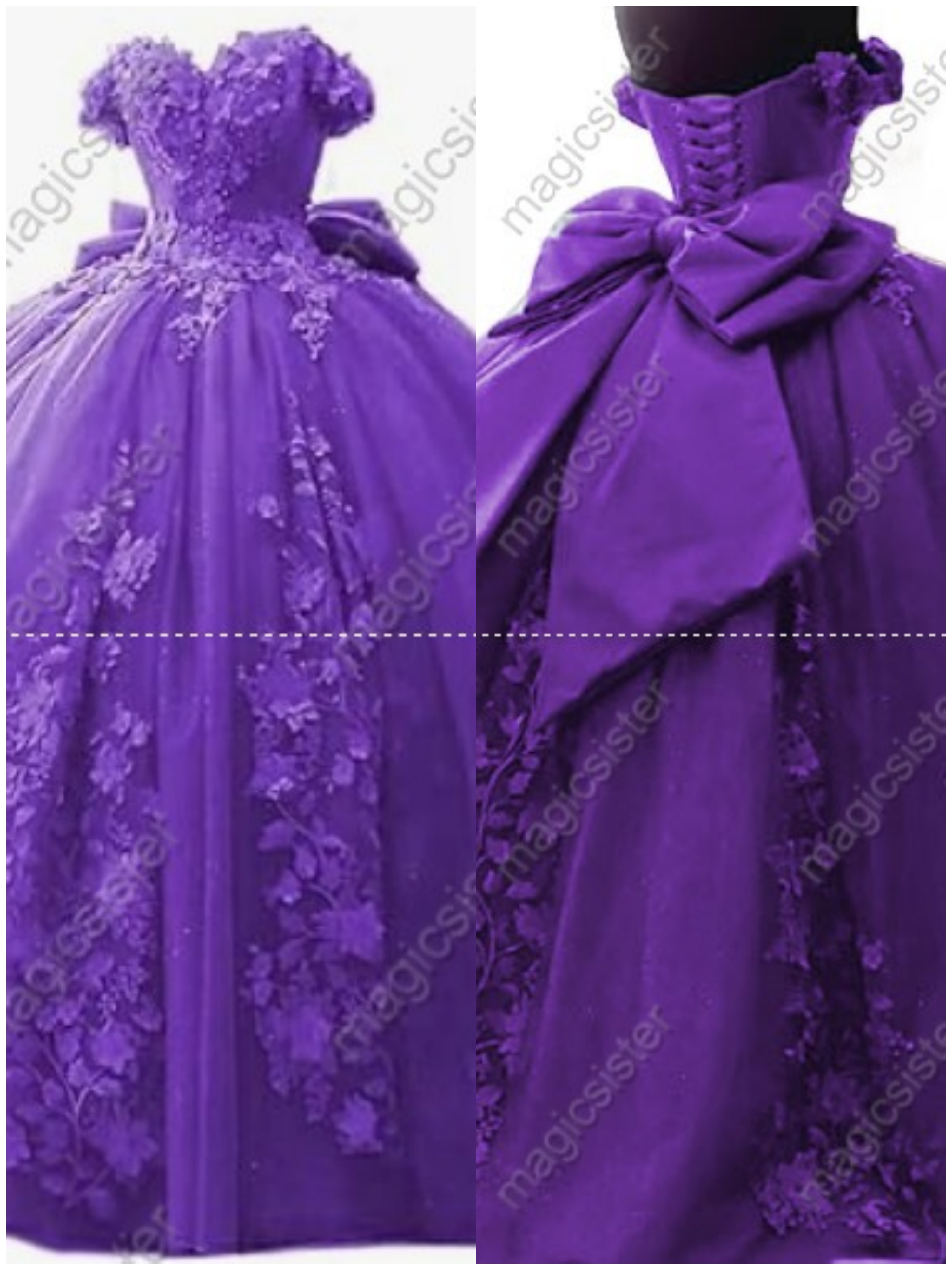 Factory Wholesale 3D Pearls Embroidered Floral Quinceanera Dress