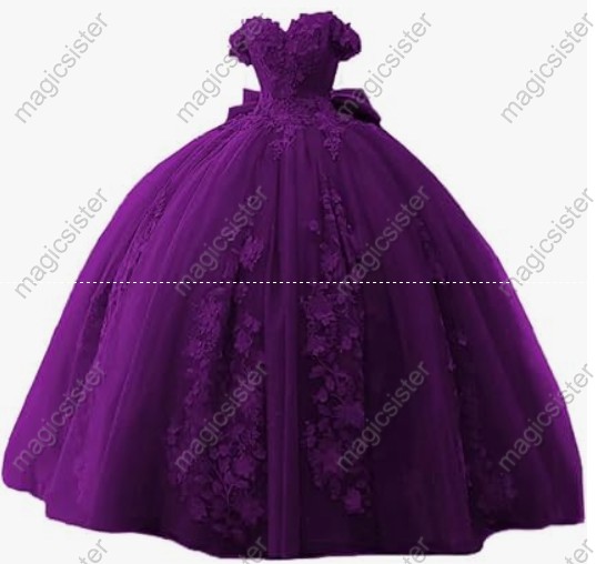 Factory Wholesale 3D Pearls Embroidered Floral Quinceanera Dress