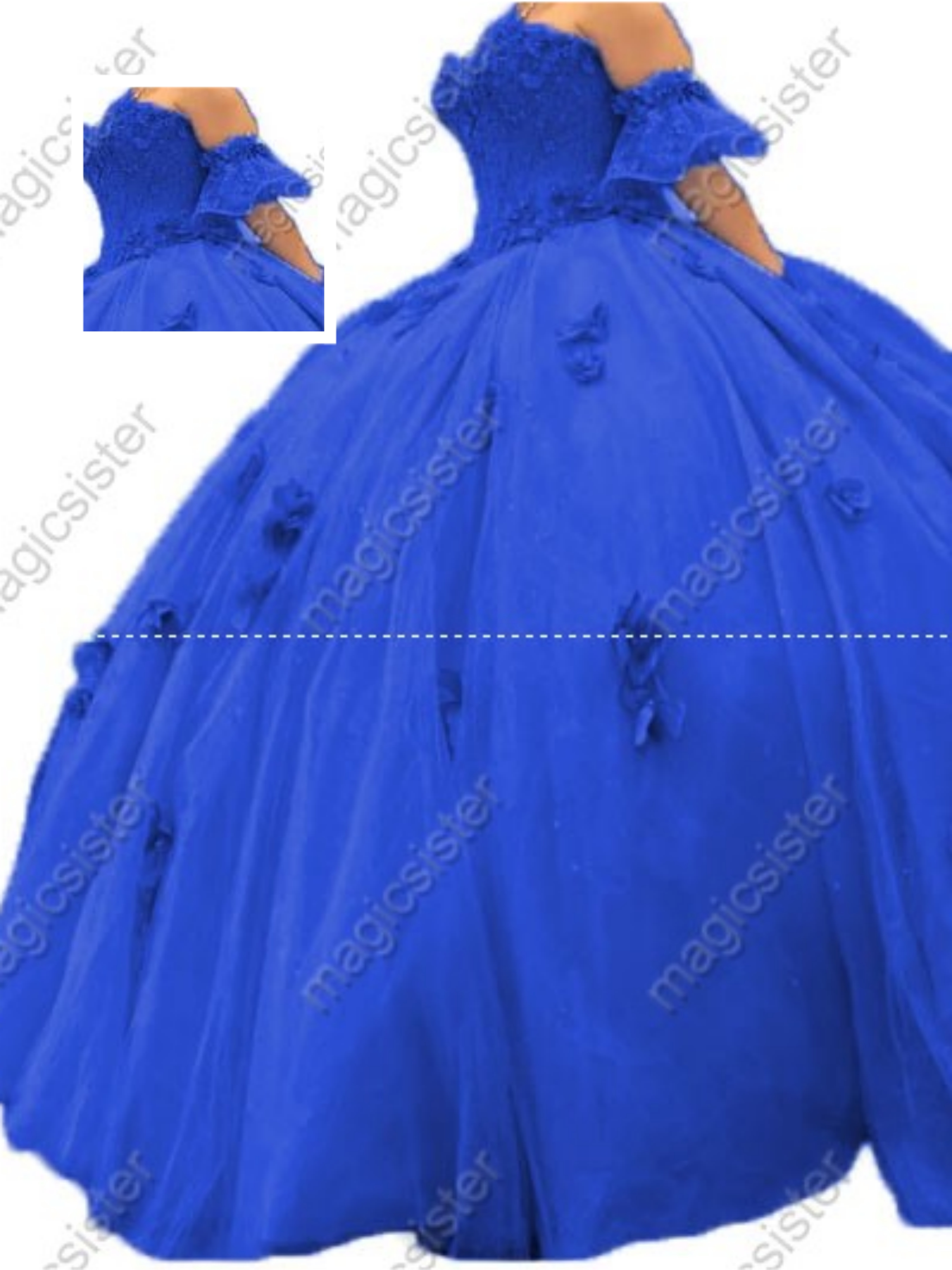 Factory Wholesale Elegant 3D Flower Quinceanera Dress