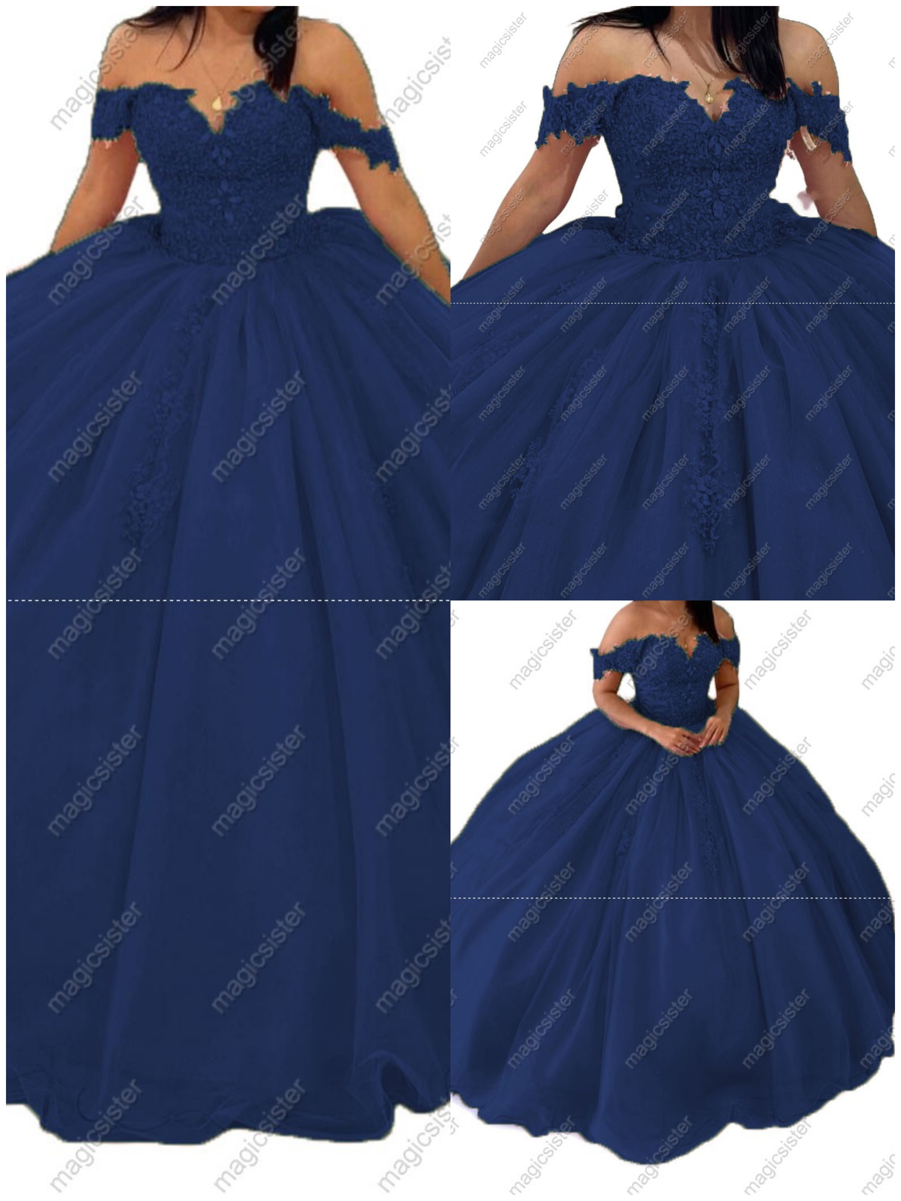 Factory Wholesale Floral Appliques Ball Gown Quinceanera Dress