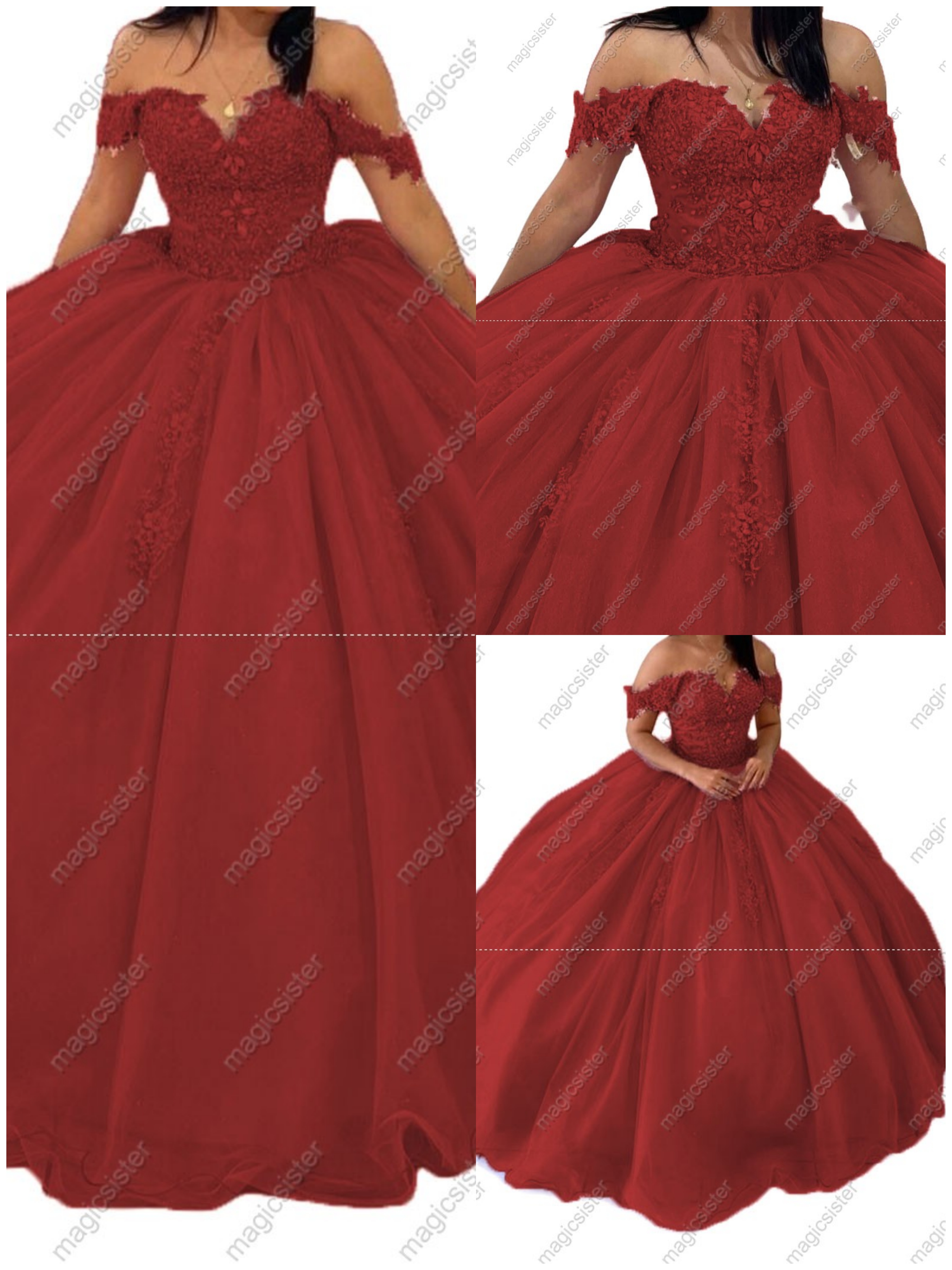 Factory Wholesale Floral Appliques Ball Gown Quinceanera Dress