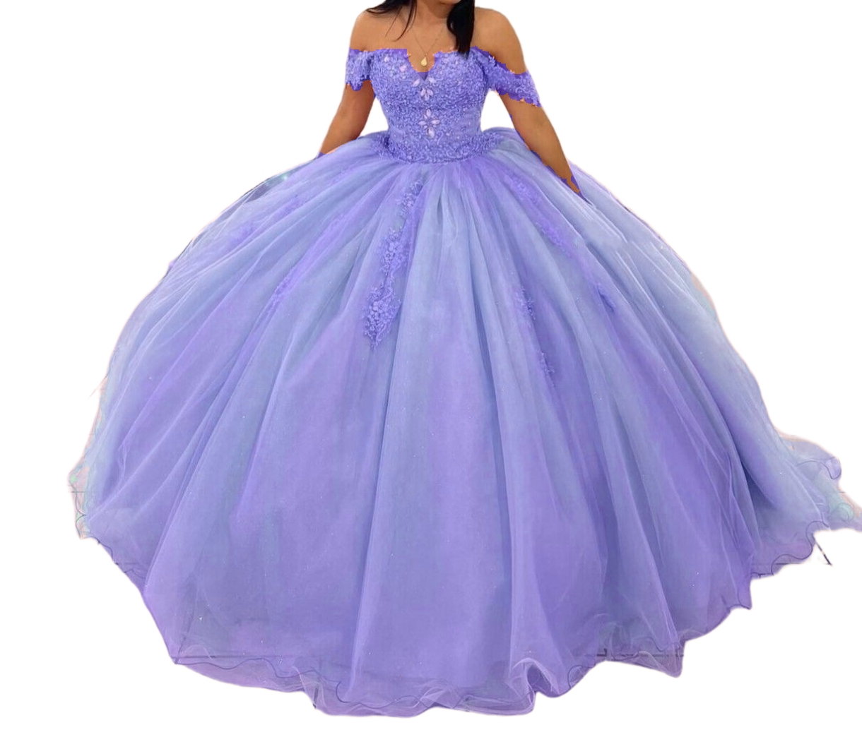 Factory Wholesale Floral Appliques Ball Gown Quinceanera Dress