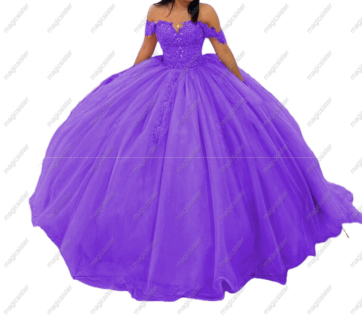 Factory Wholesale Floral Appliques Ball Gown Quinceanera Dress