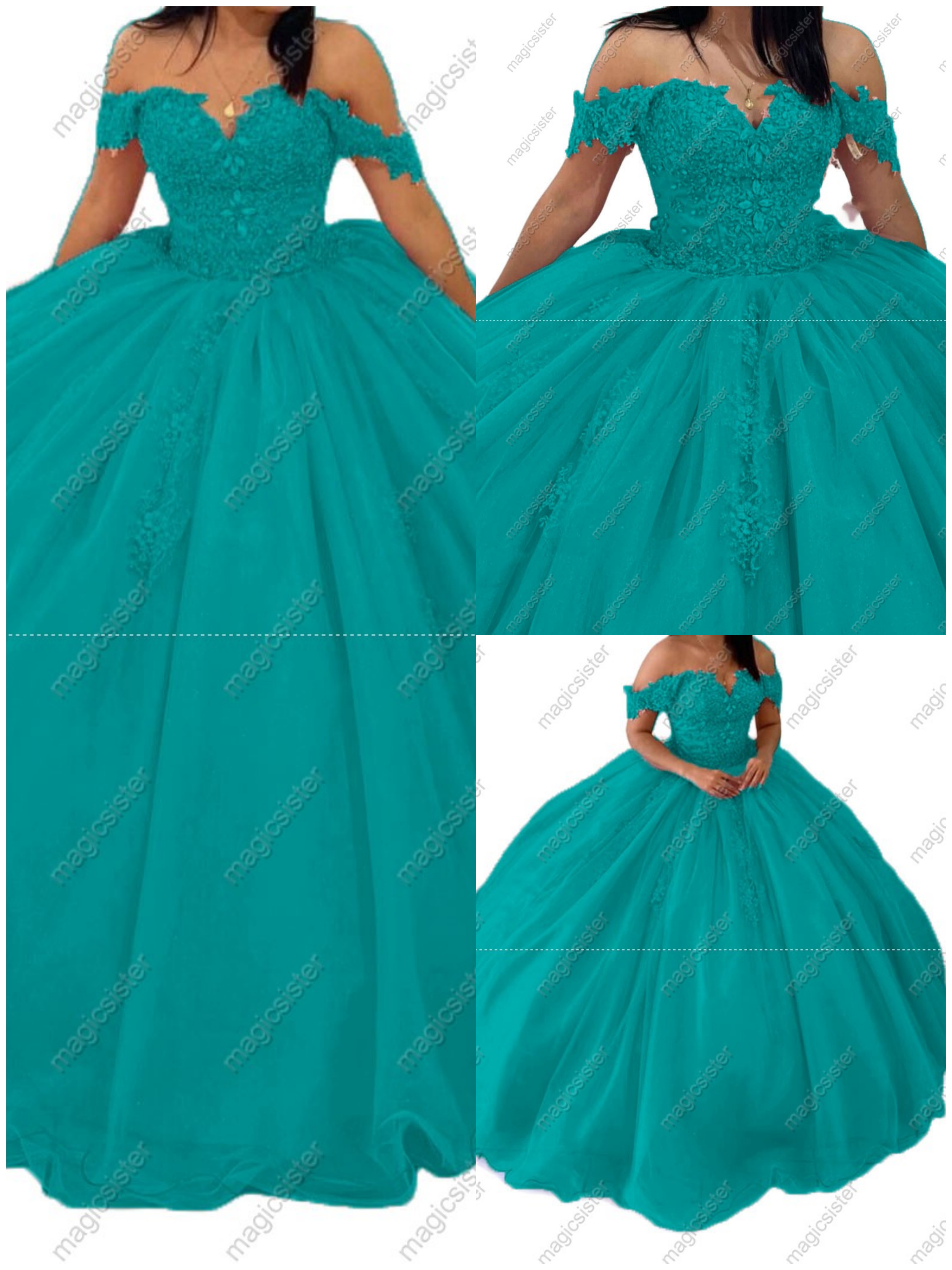 Factory Wholesale Floral Appliques Ball Gown Quinceanera Dress