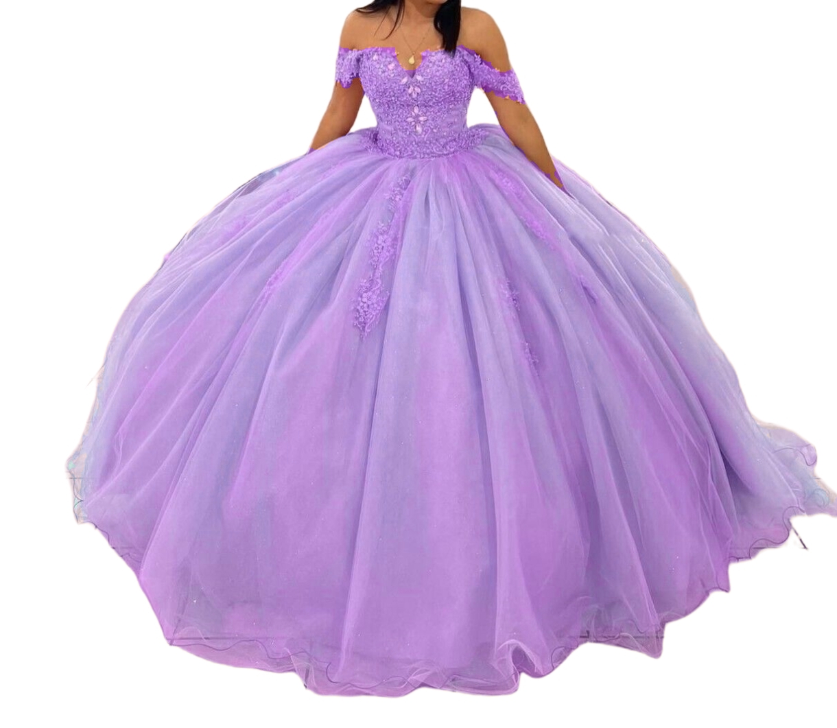 Factory Wholesale Floral Appliques Ball Gown Quinceanera Dress