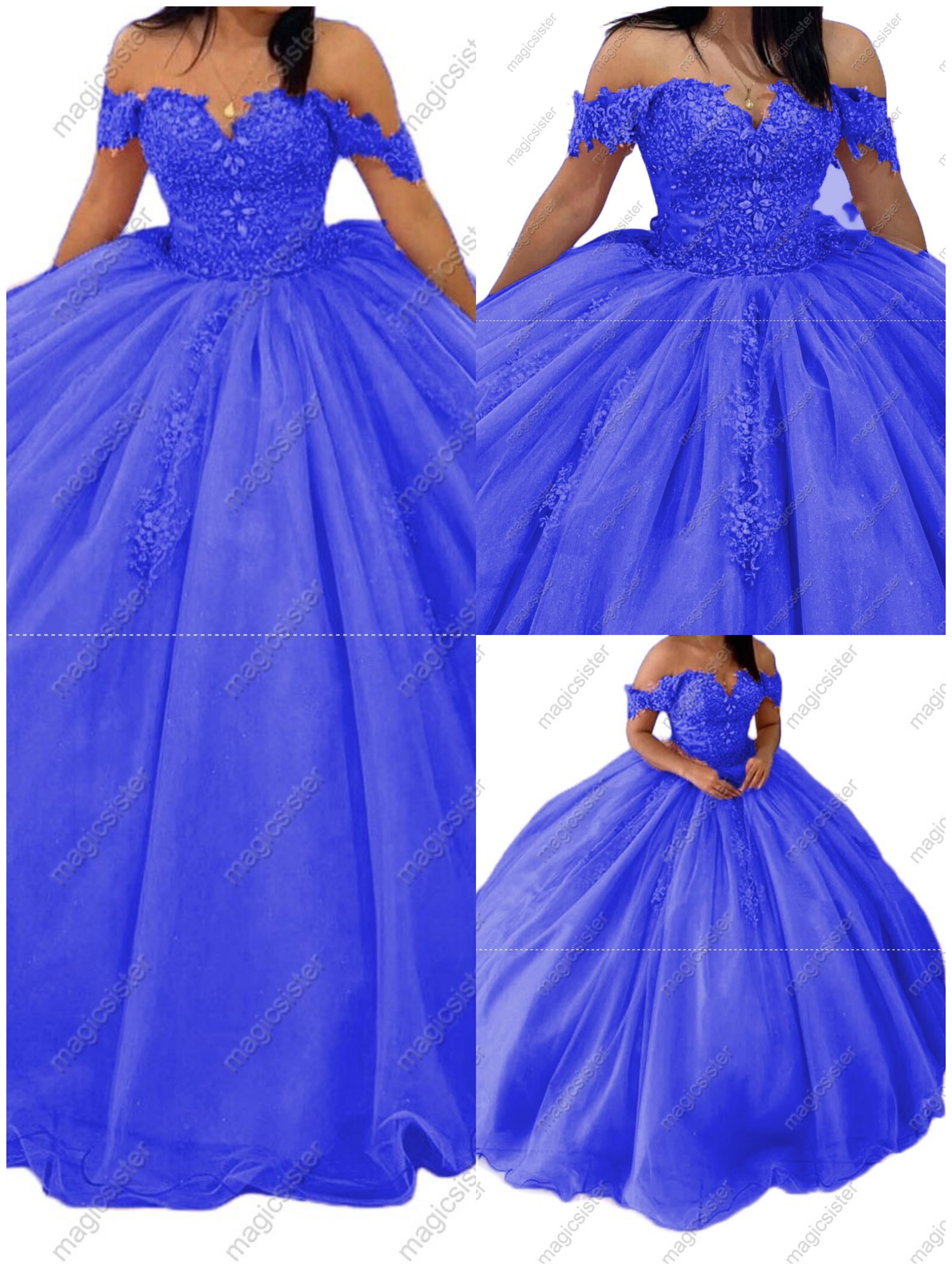 Factory Wholesale Floral Appliques Ball Gown Quinceanera Dress