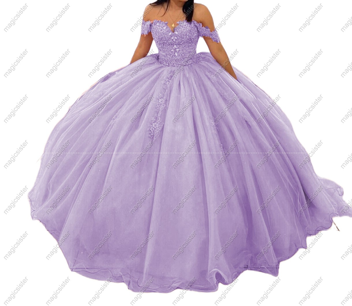 Factory Wholesale Floral Appliques Ball Gown Quinceanera Dress