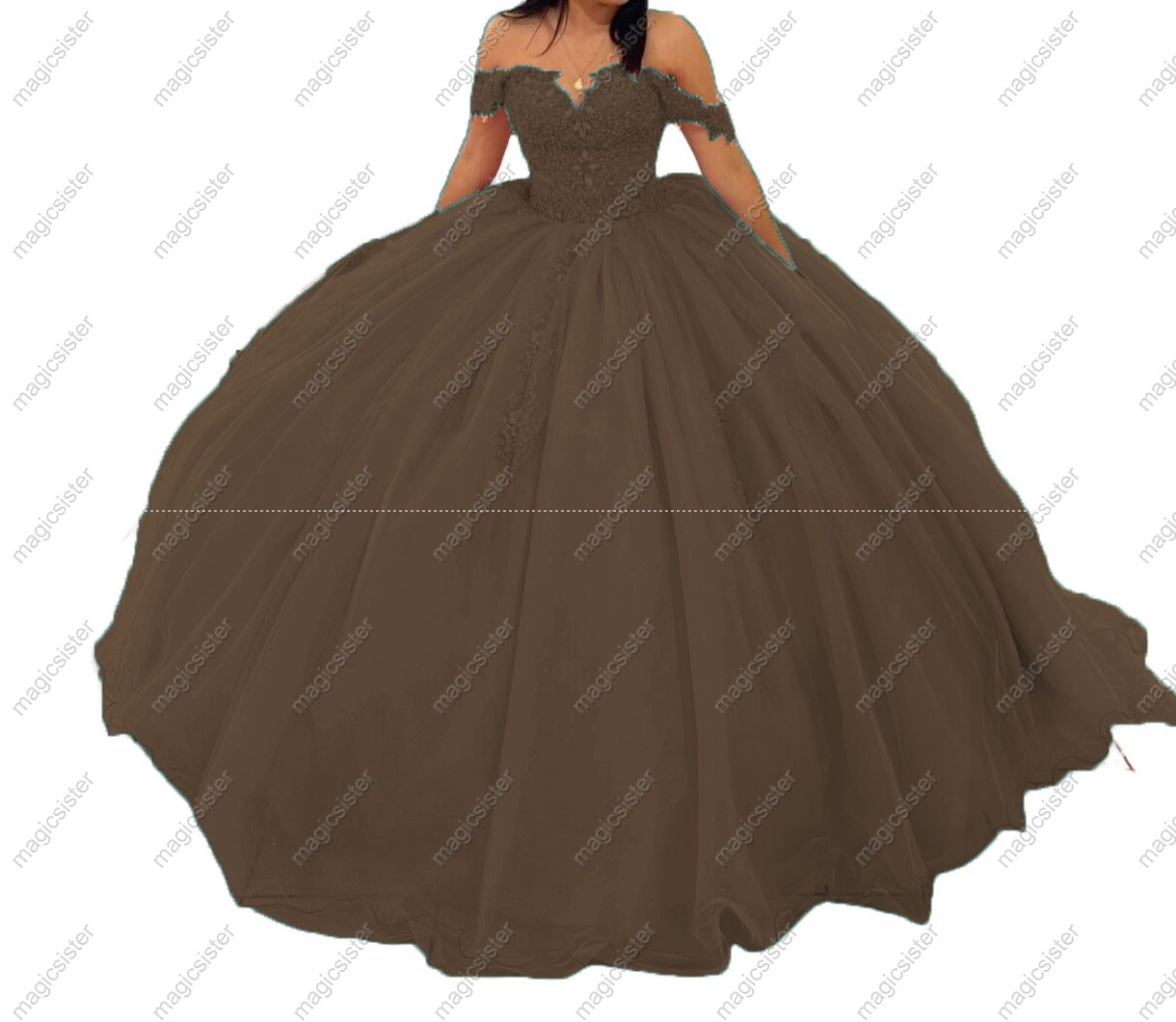 Factory Wholesale Floral Appliques Ball Gown Quinceanera Dress