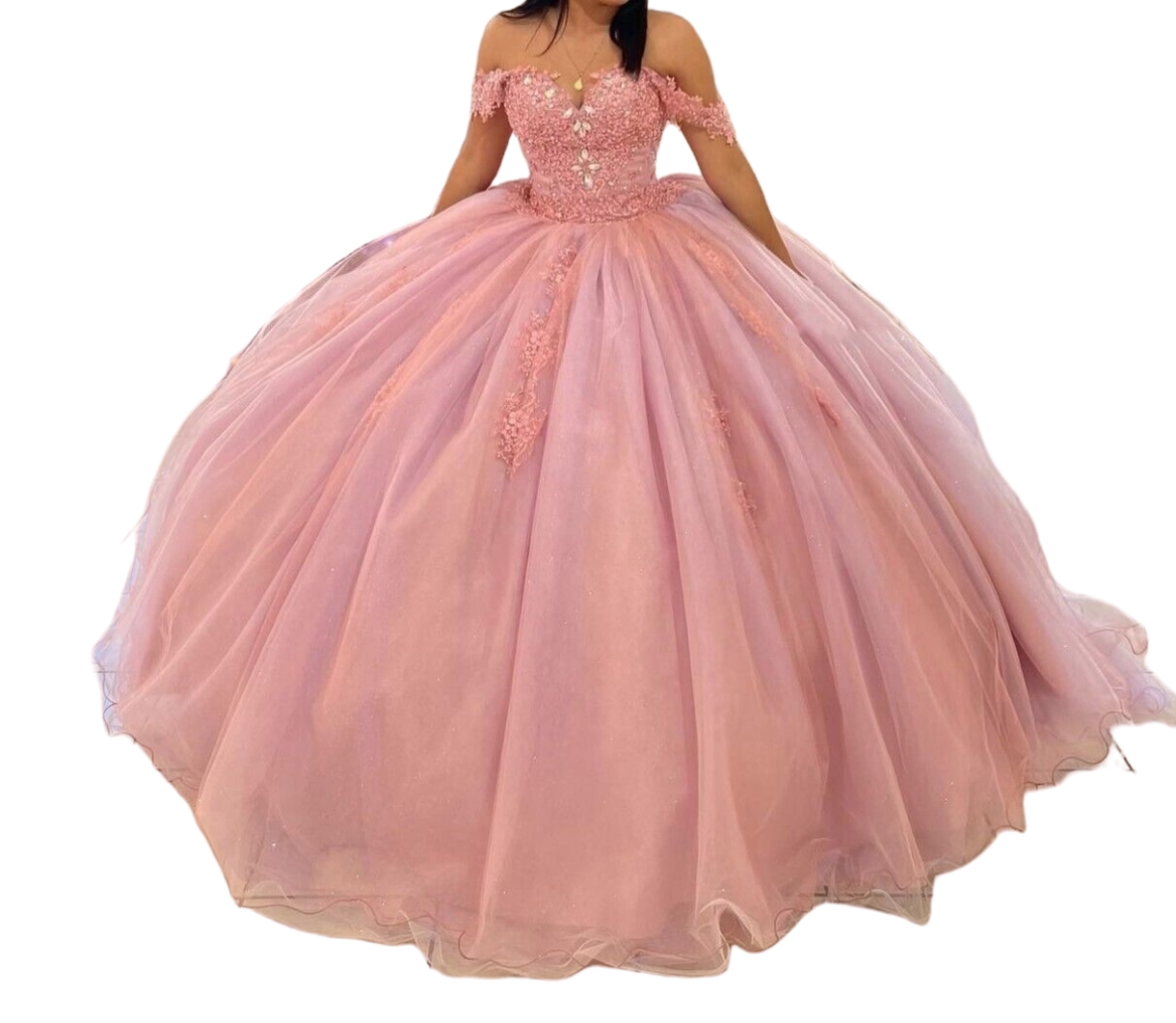Factory Wholesale Floral Appliques Ball Gown Quinceanera Dress