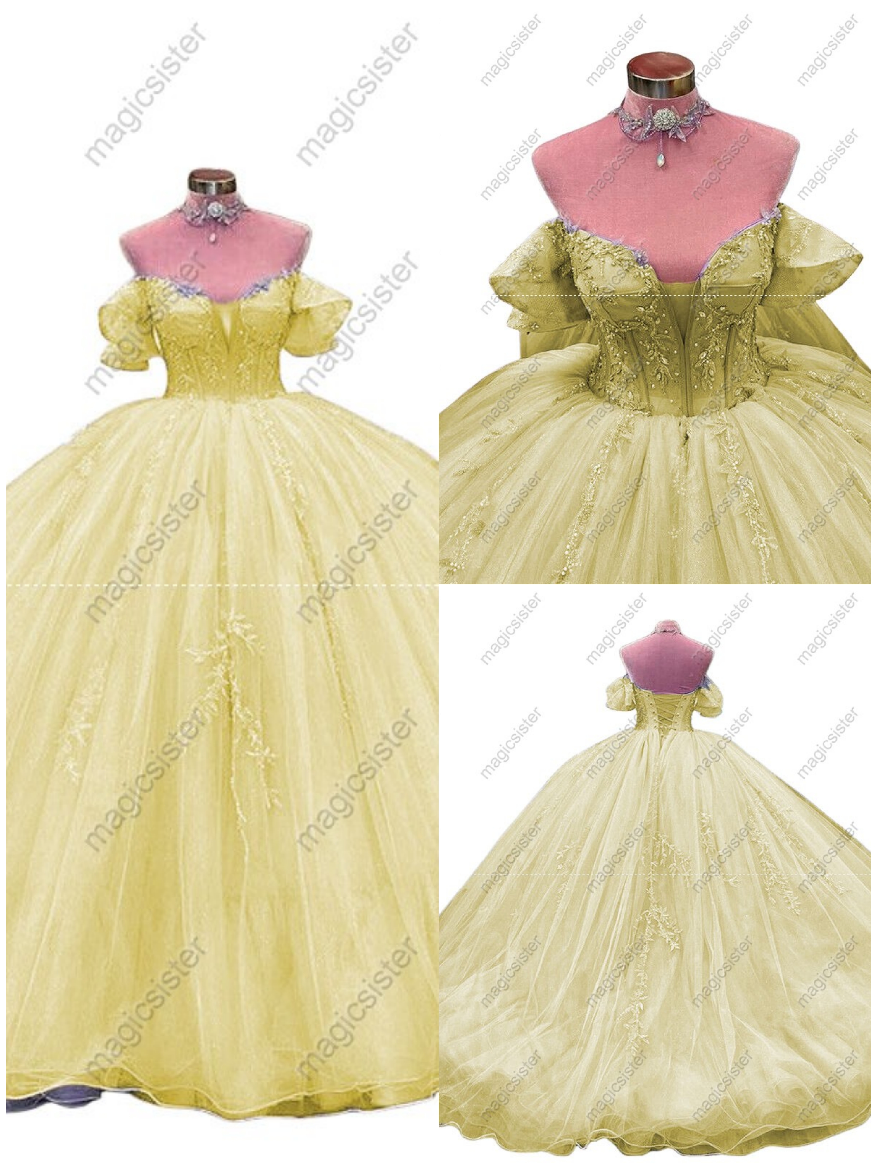 Factory Wholesale Glitter Floral Appliques Quinceanera Dress
