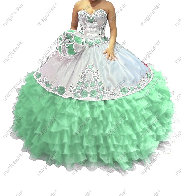 Factory Wholesale Hotselling Embroidery Charro Quinceanera Dress