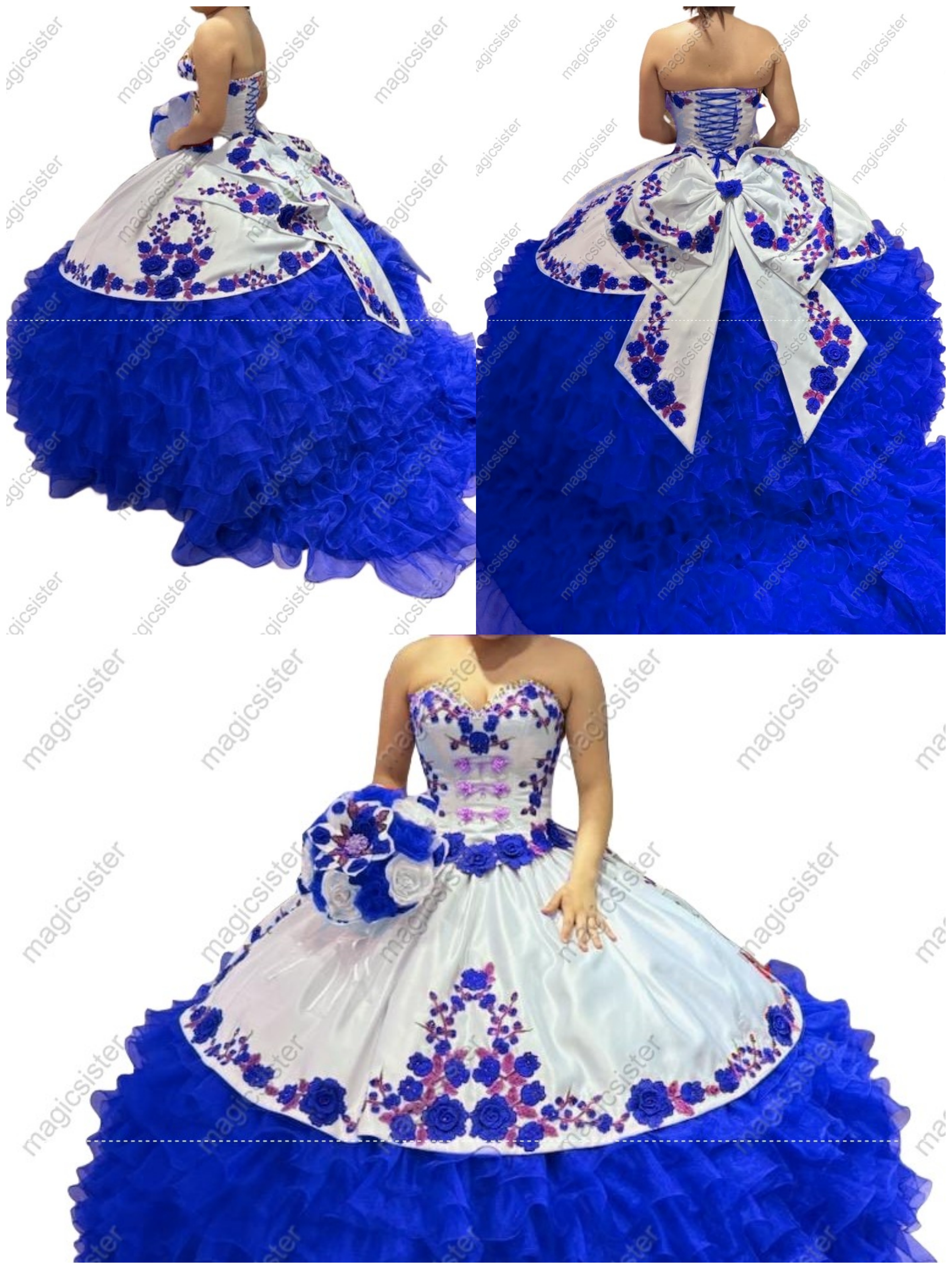 Factory Wholesale Hotselling Embroidery Charro Quinceanera Dress