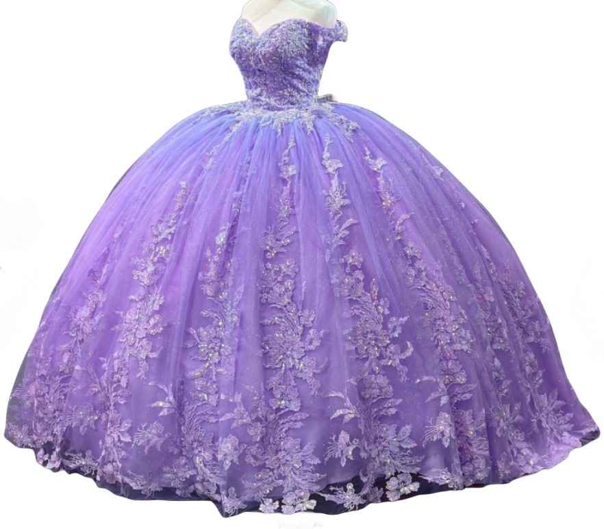 Glitter Factory Wholesale Floral Appliques Quinceanera Dress