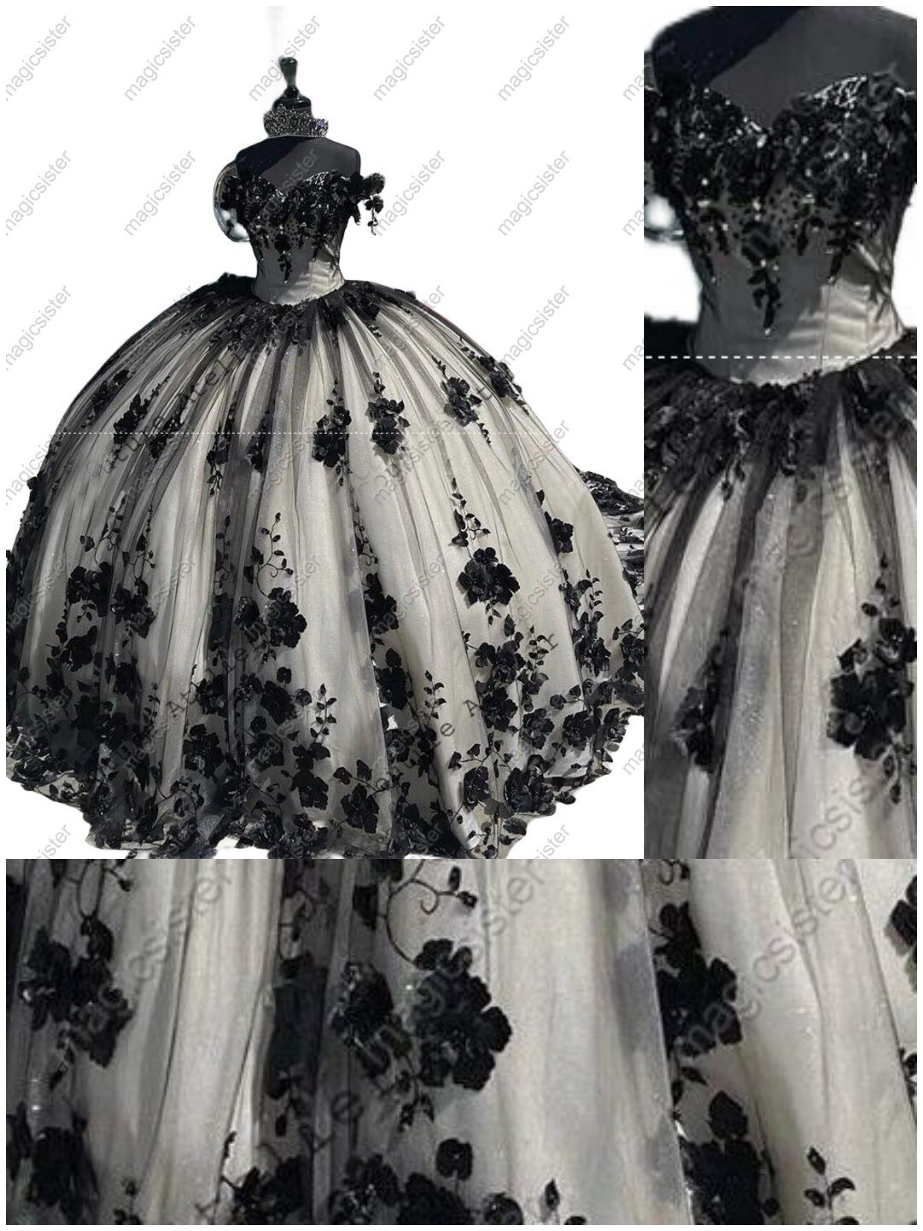 Luxury Factory Wholesale 3D Flower Quinceanera Dress