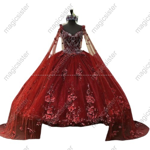 Luxury Factory Wholesale 3D Flower Quinceanera Dress
