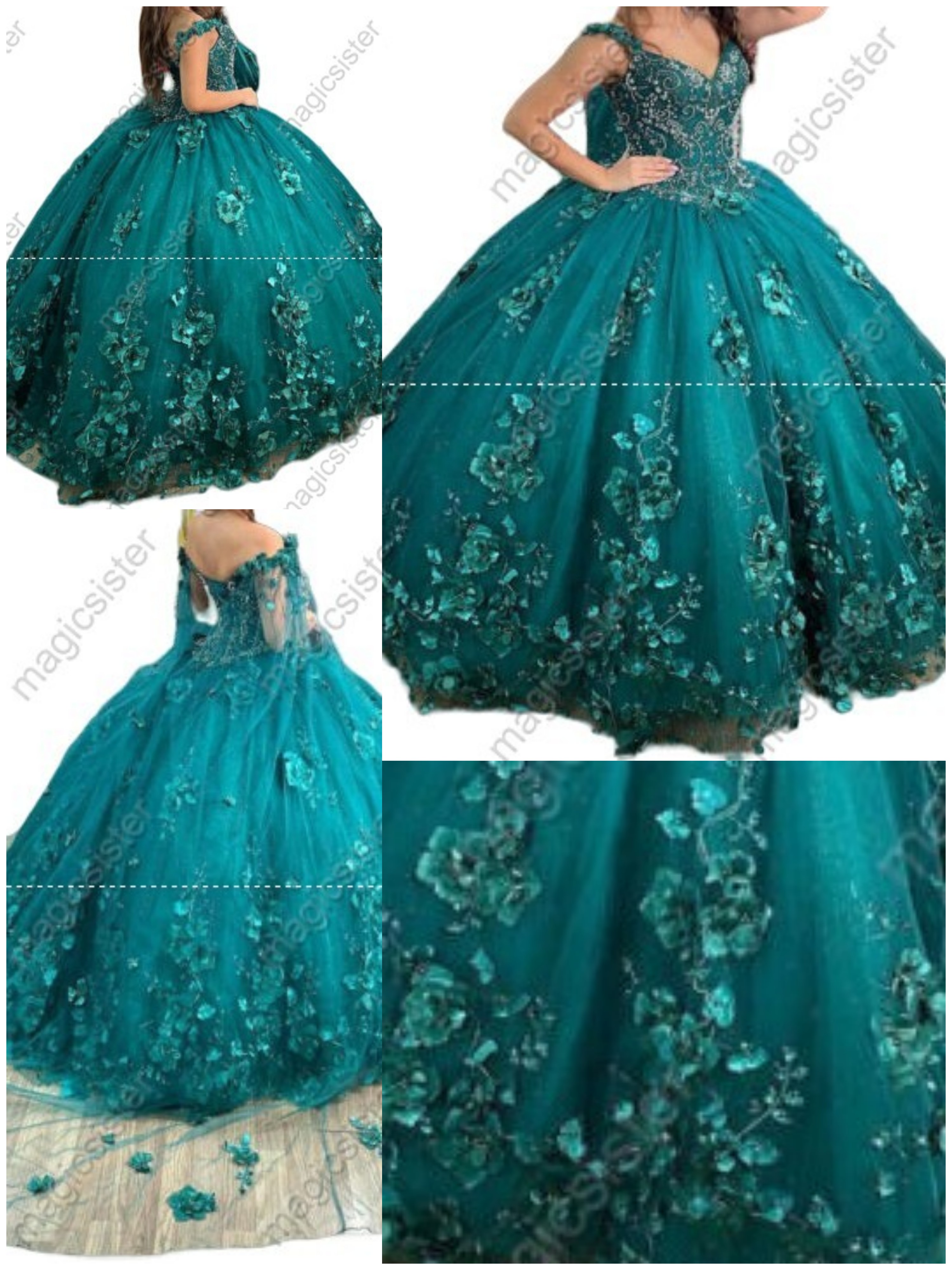 Luxury Factory Wholesale 3D Flower Quinceanera Dress