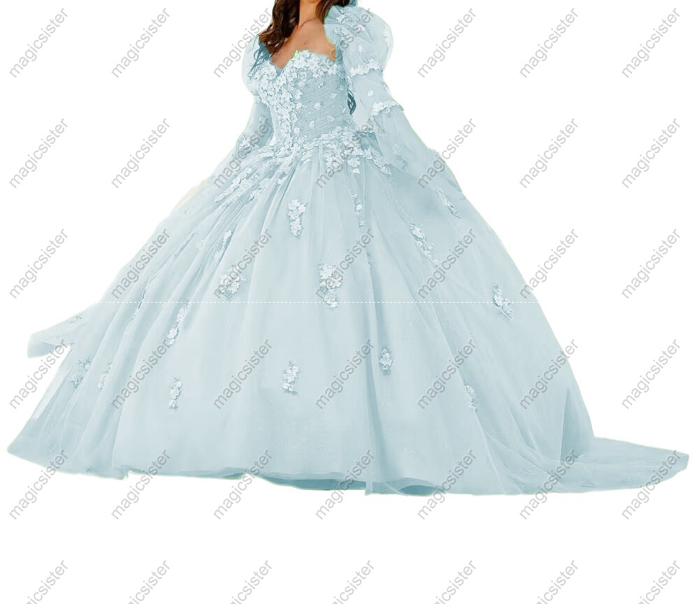 BELL SLEEVE STRAPLESS BALL GOWN