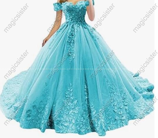Beautiful luxury Hot Sale 3D Flower Lace Quinceanera Dress