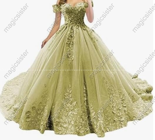Beautiful luxury Hot Sale 3D Flower Lace Quinceanera Dress