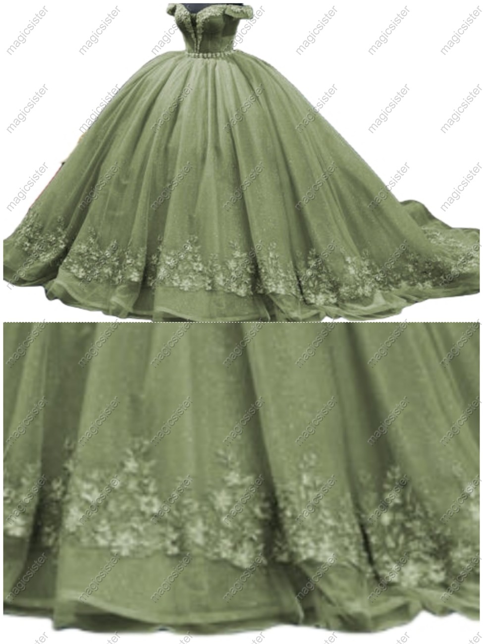 Sage Factory Wholesale Flower Ball Gown Quinceanera Dress