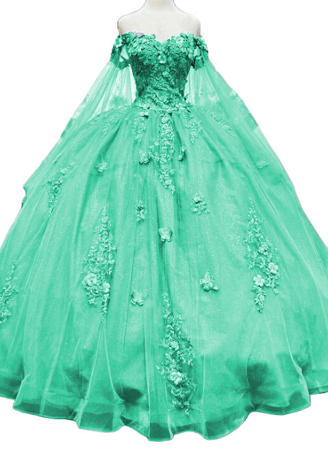 Factory Wholesale Off Shoulder Appliques Ball Gown Quinceanera Qress