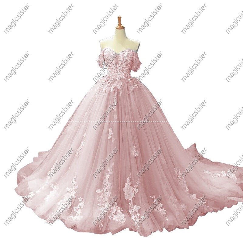 blush Factory Wholesale Off Shoulder Appliques Ball Gown Quinceanera Qress