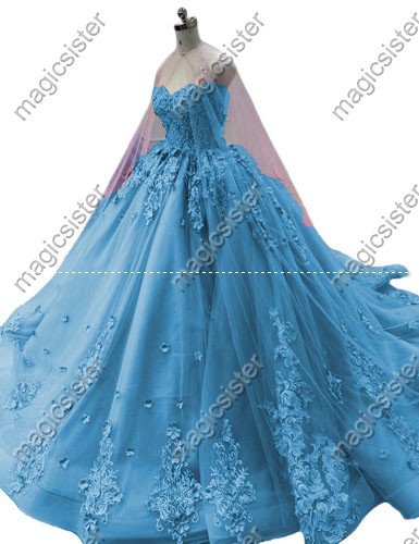 Factory wholesale applique shawl sleeve quinceanera dress