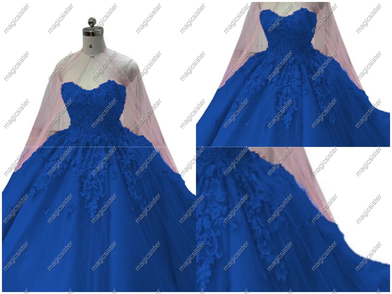 Factory wholesale applique shawl sleeve quinceanera dress