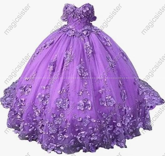 Luxury Factory Wholesale 3D Flower Quinceanera Dress