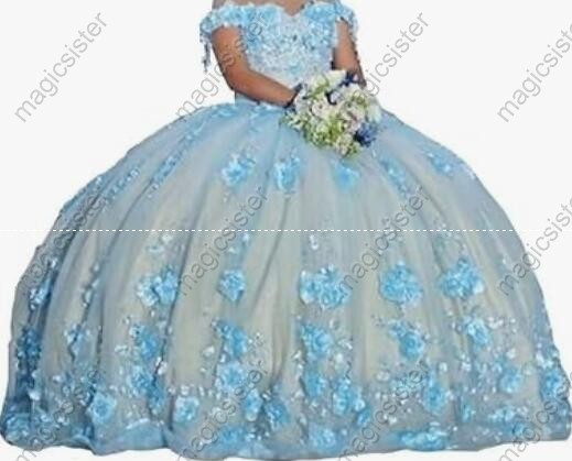 Luxury Factory Wholesale 3D Flower Quinceanera Dress