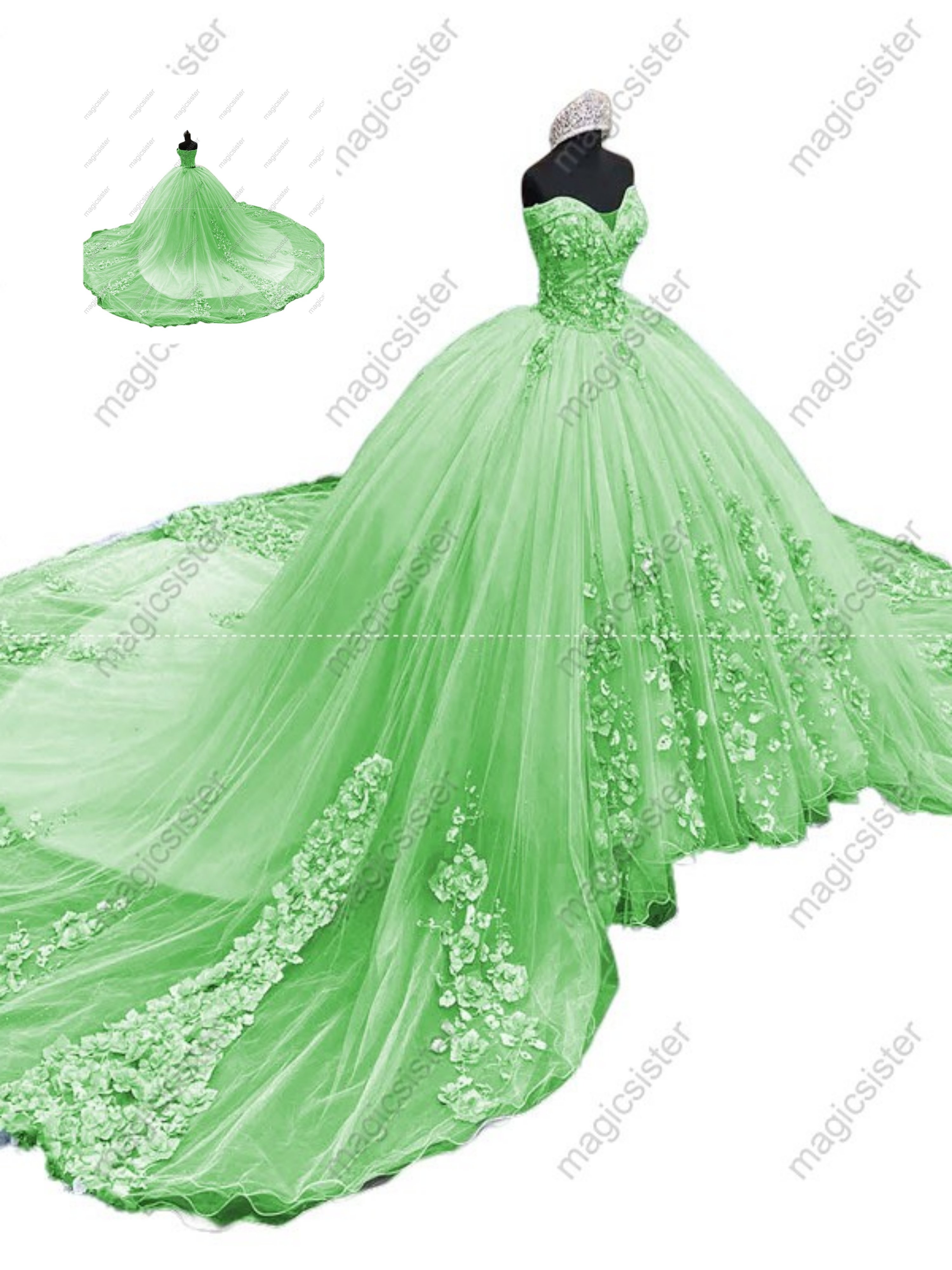 Factory Wholesale Luxury 3D Floral Quinceanera Dress