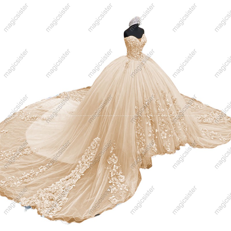 Factory Wholesale Luxury 3D Floral Quinceanera Dress