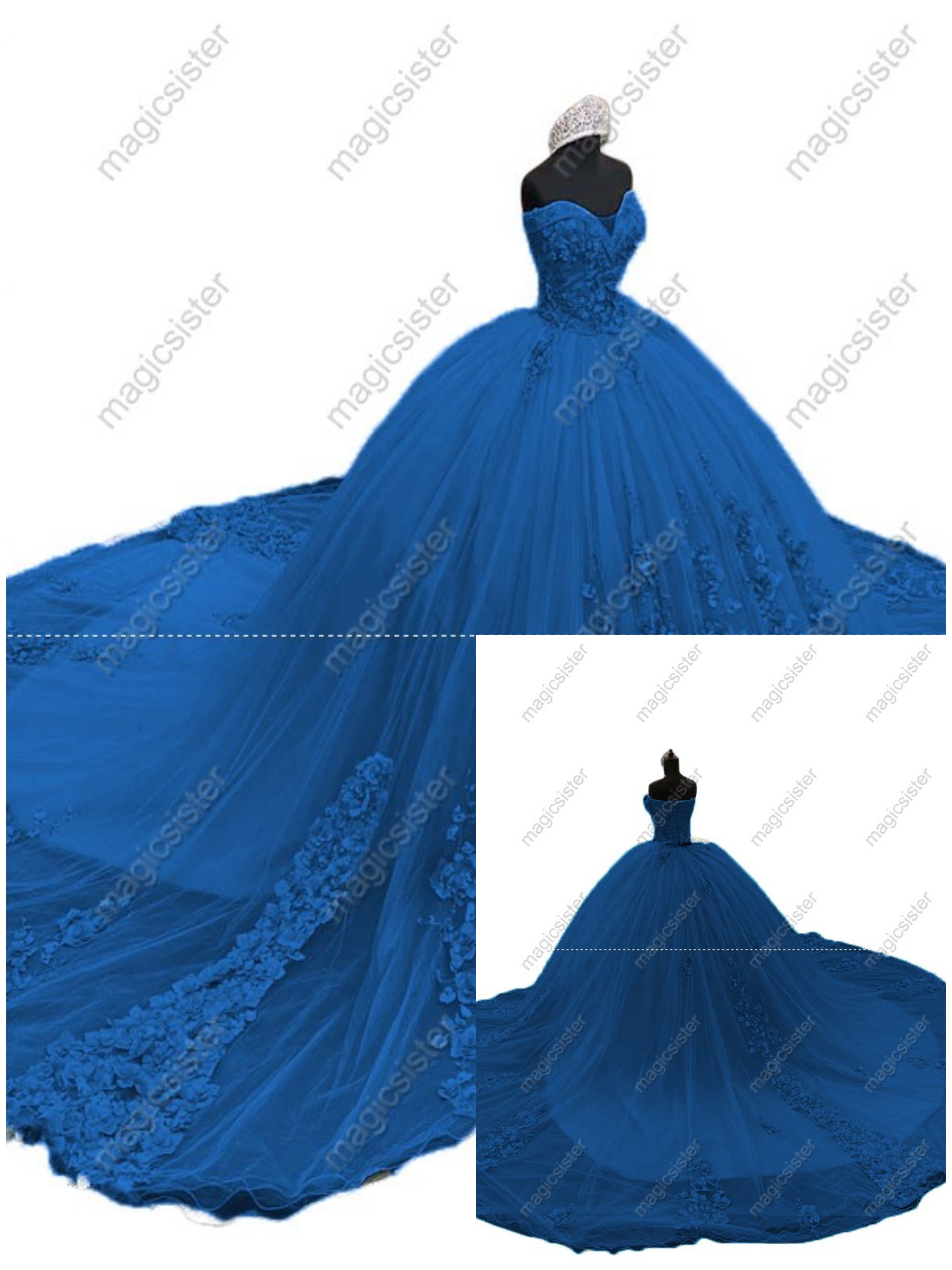 Factory Wholesale Luxury 3D Floral Quinceanera Dress