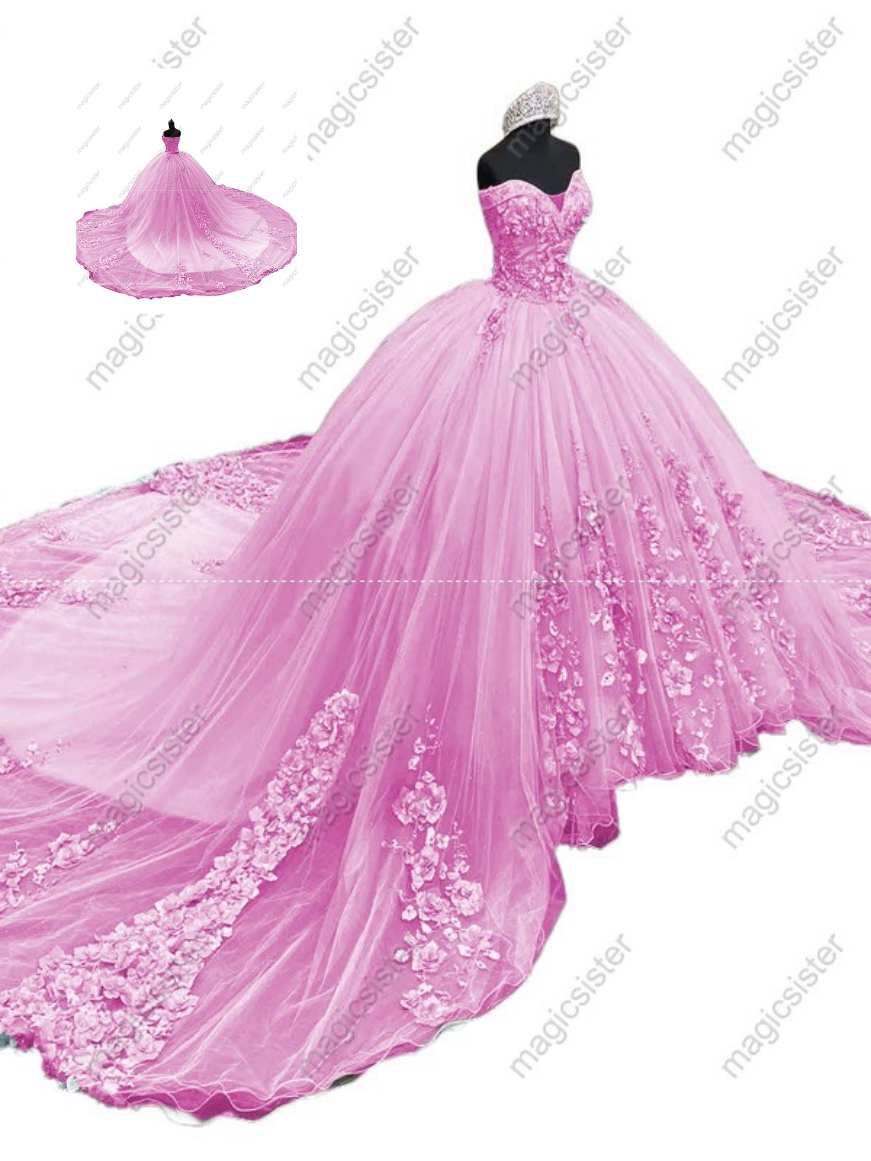 Factory Wholesale Luxury 3D Floral Quinceanera Dress