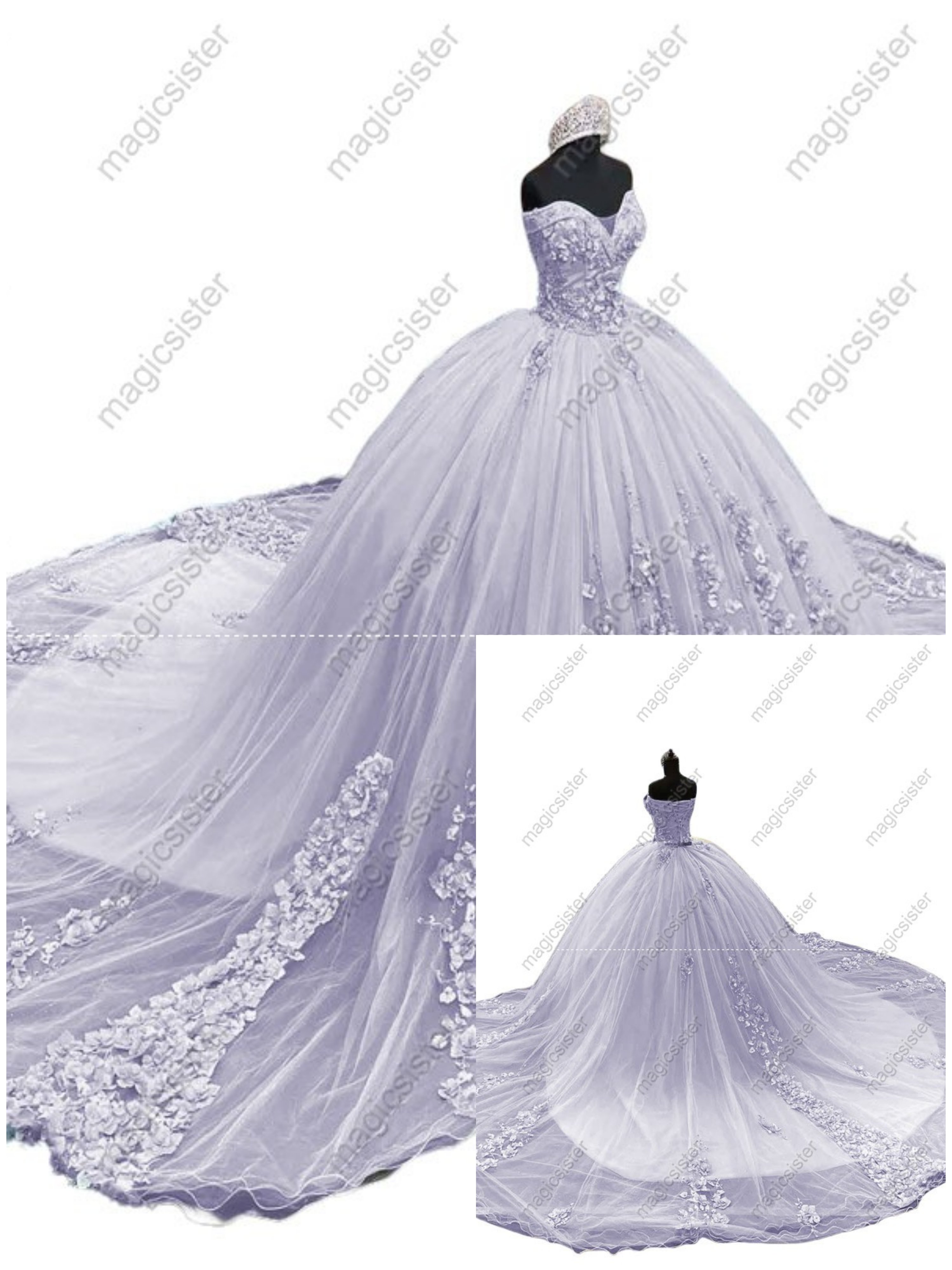 Factory Wholesale Luxury 3D Floral Quinceanera Dress